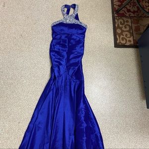 Purple beaded mermaid prom dress size 5
